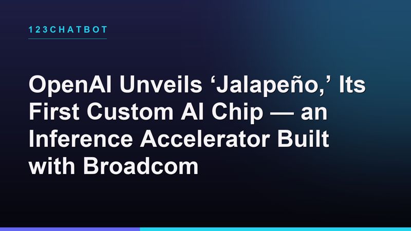 OpenAI Unveils ‘Jalapeño,’ Its First Custom AI Chip — an Inference Accelerator Built with Broadcom